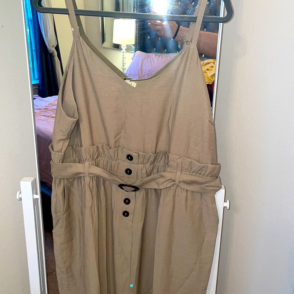 F21 Camel Belted Dress w/pockets